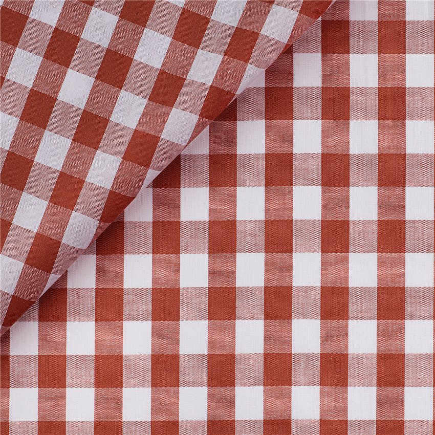 Tessuto Cotone Vichy T/f  Rt+pz - Rot 70 Mt - 423 Tegola