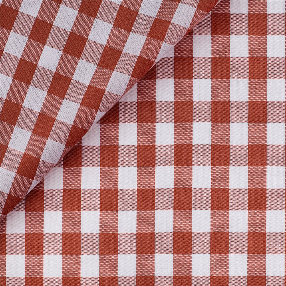 Tessuto Cotone Vichy T/f  Rt+pz - Rot 70 Mt - 423 Tegola