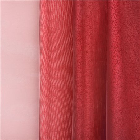 Organza arc-en-ciel irisé - uni - rouge 25 m - 18 rouge