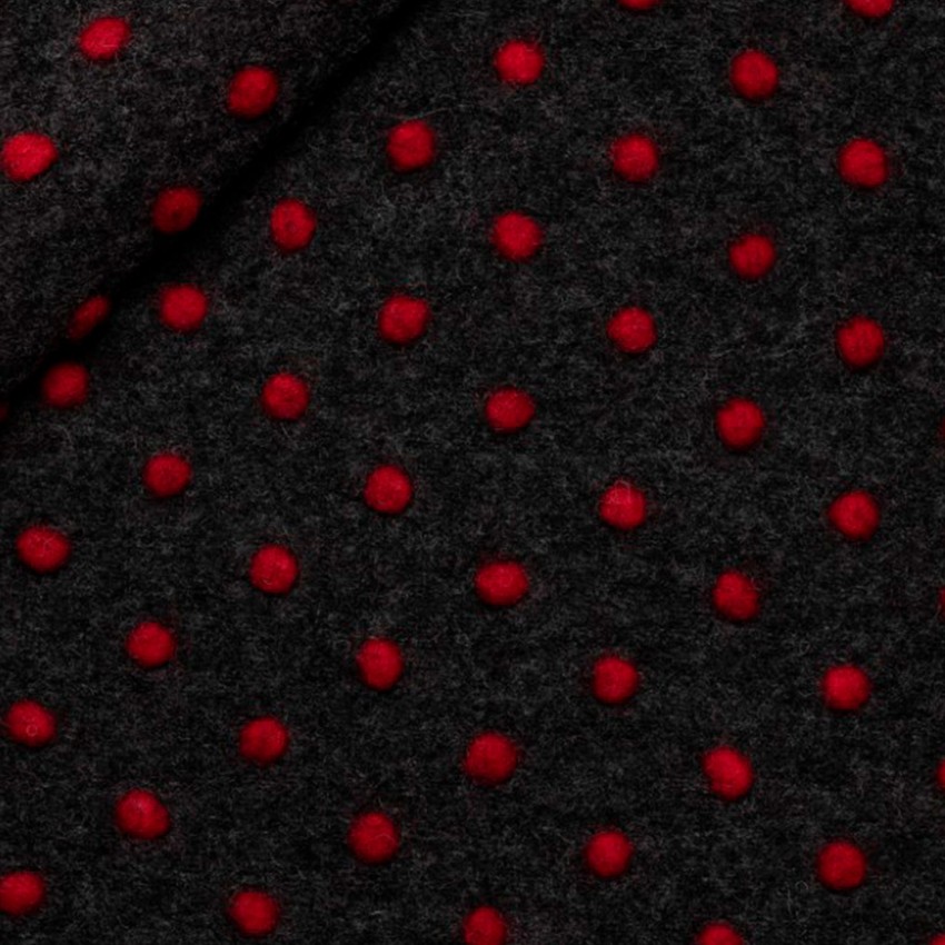 Tessuto Lana Cotta Pois