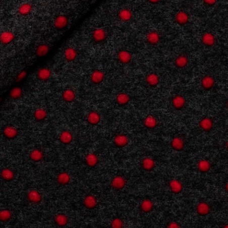 Tessuto Lana Cotta Pois