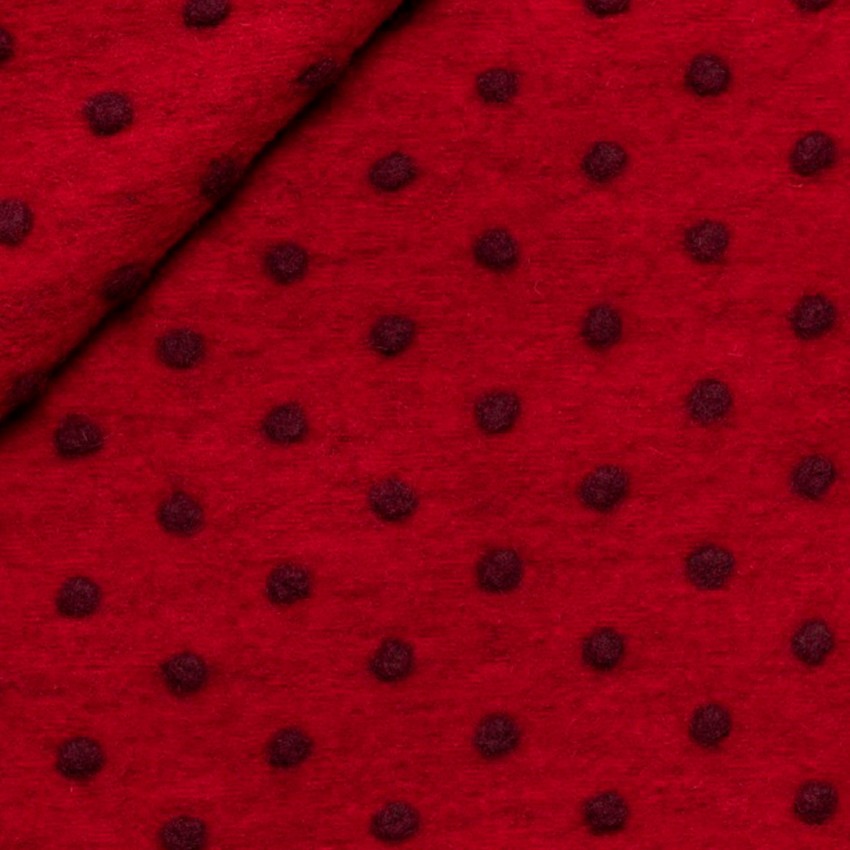 Tessuto Lana Cotta Pois