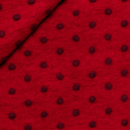 Tessuto Lana Cotta Pois