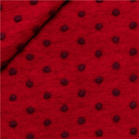 Tessuto Lana Cotta Pois