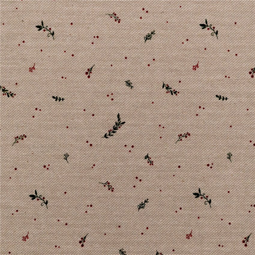 Cotone Effetto Lino Country Xmas