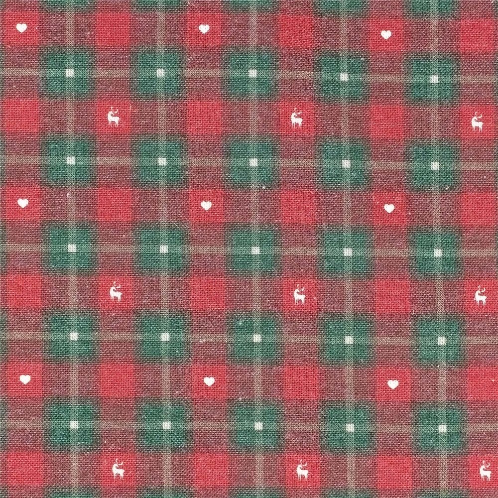 Cotone Effetto Lino Country Xmas