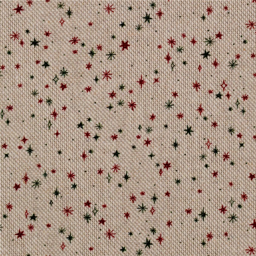 Cotone Effetto Lino Country Xmas