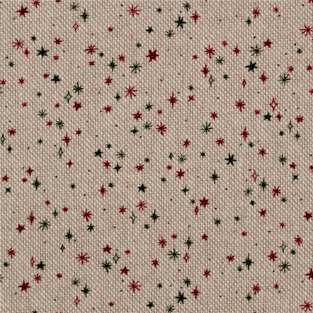 Cotone Effetto Lino Country Xmas