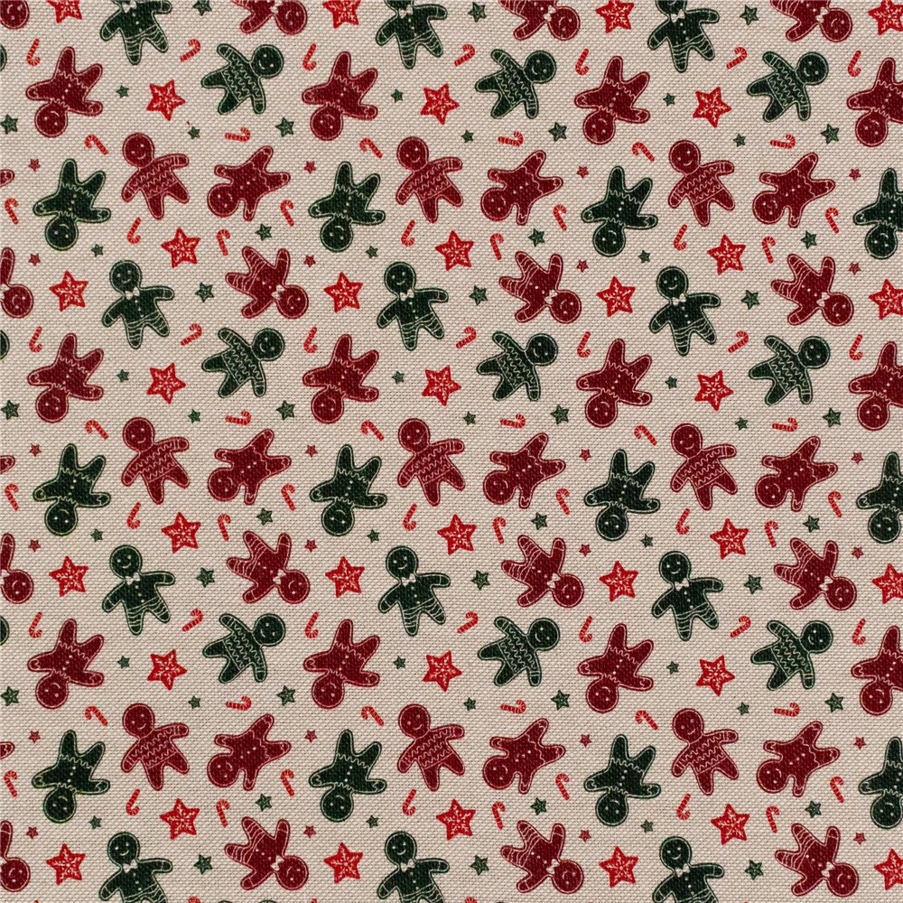 Cotone Effetto Lino Country Xmas