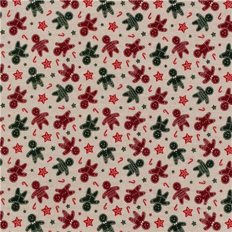 Cotone Effetto Lino Country Xmas