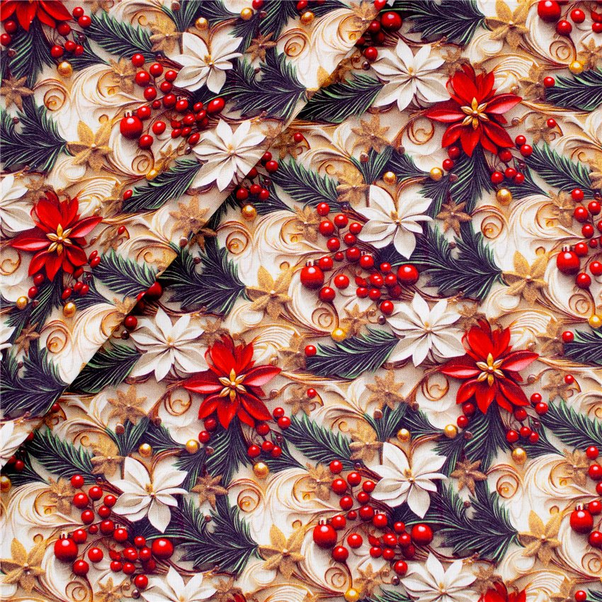 Cotone Stampato Magic Xmas